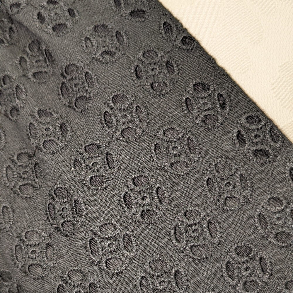 J.Crew Factory Black Eyelets Peplum Top - Picture 6 of 9